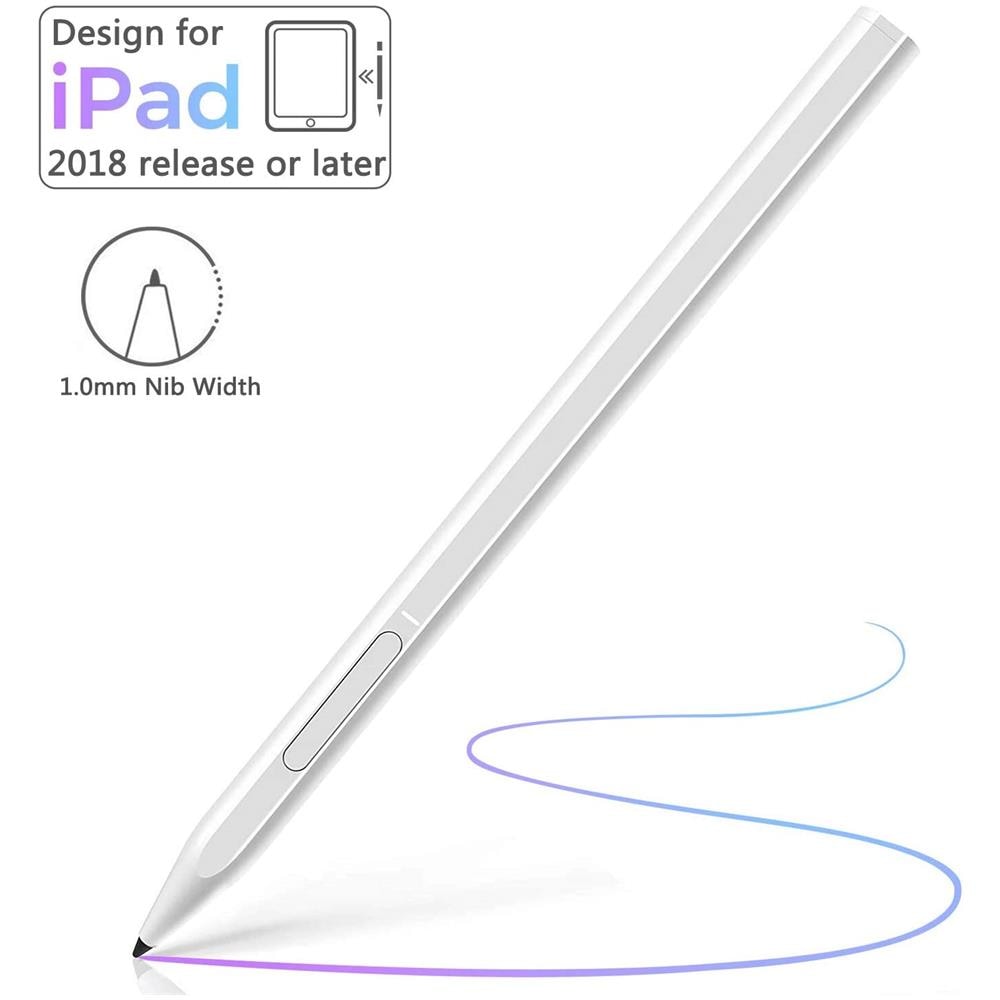Penna Capacitivo Per Ipad, Penna Stilo Ricaricabile & Punta Ultra Fine Da 1.0 Mm, Active Stylus Per Ipad 6a Gen / 7a Gen, Mini 5a Gen, Air 3a Gen, Pro 11"" (1a / 2a Gen) / 12,9"" (3a / 4a Gen)  - Foto 1