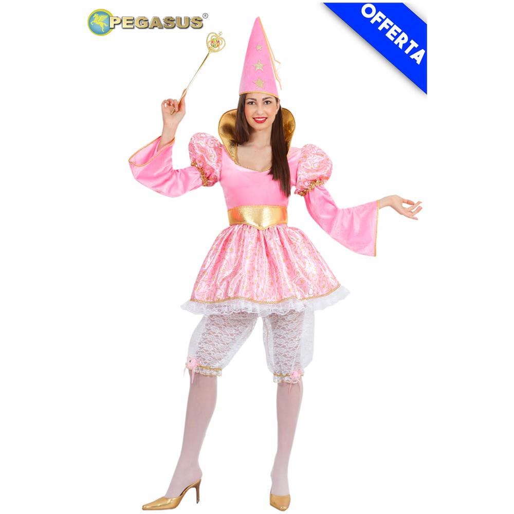 Costume Fata Rosa Adulta Vestiti Carnevale Pegasus Fiabe Recite Spettacoli (taglia 48) - Foto 1