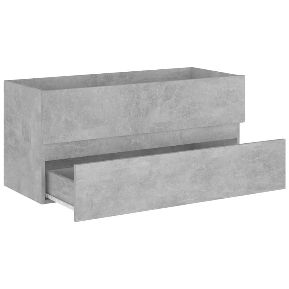 Mobile Lavabo Grigio Cemento 100x38,5x45cm in Legno Multistrato - Foto 2