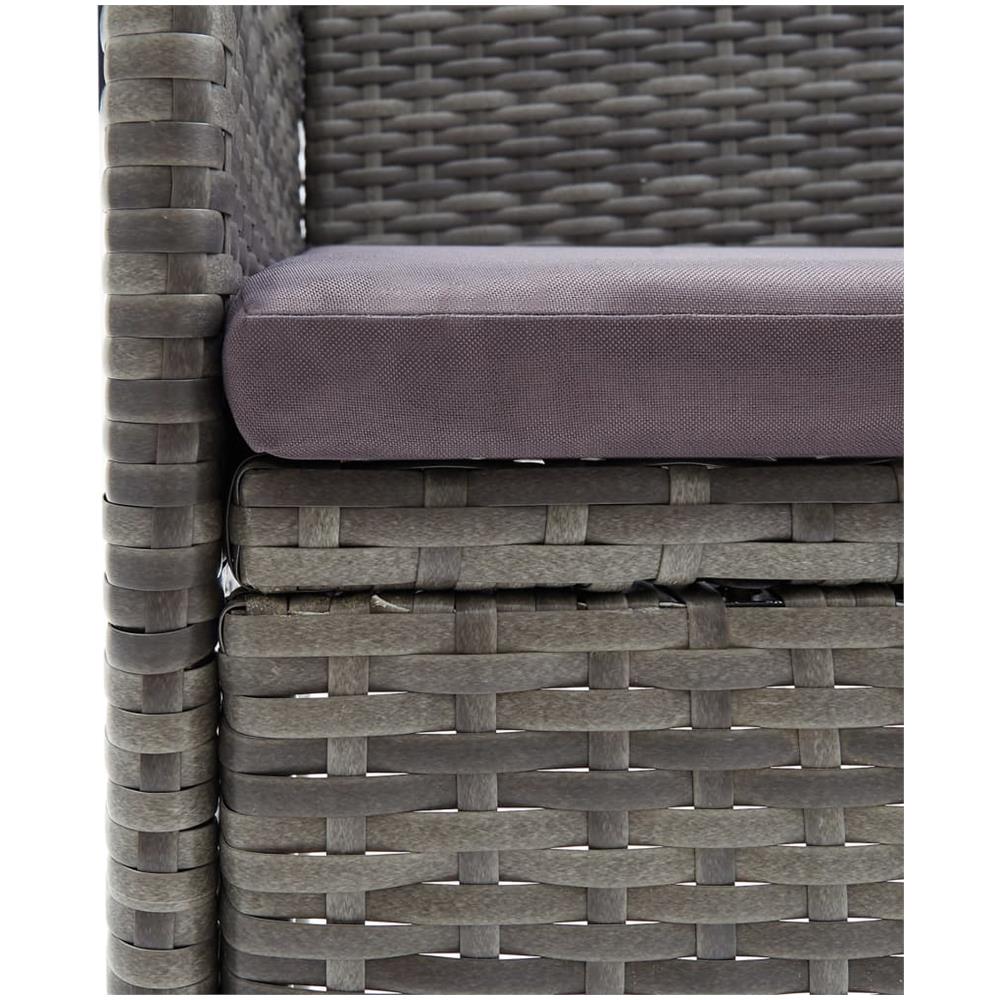 Set Mobili Da Pranzo Per Giardino 3 Pz Grigio - Foto 8