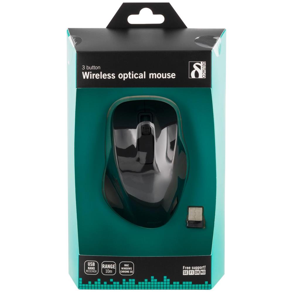 Mouse Ottico Wireless 2,4 Ghz, 3 Pulsanti Con Scorrimento, Nero - Foto 2