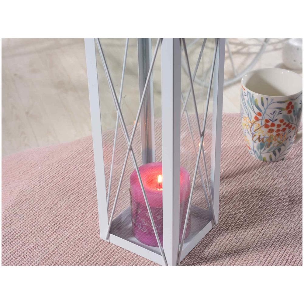 Lanterne Per Candele E Lumini In Metallo Shabby Chic Set Da 4 Lanterne Portacandela - Foto 2