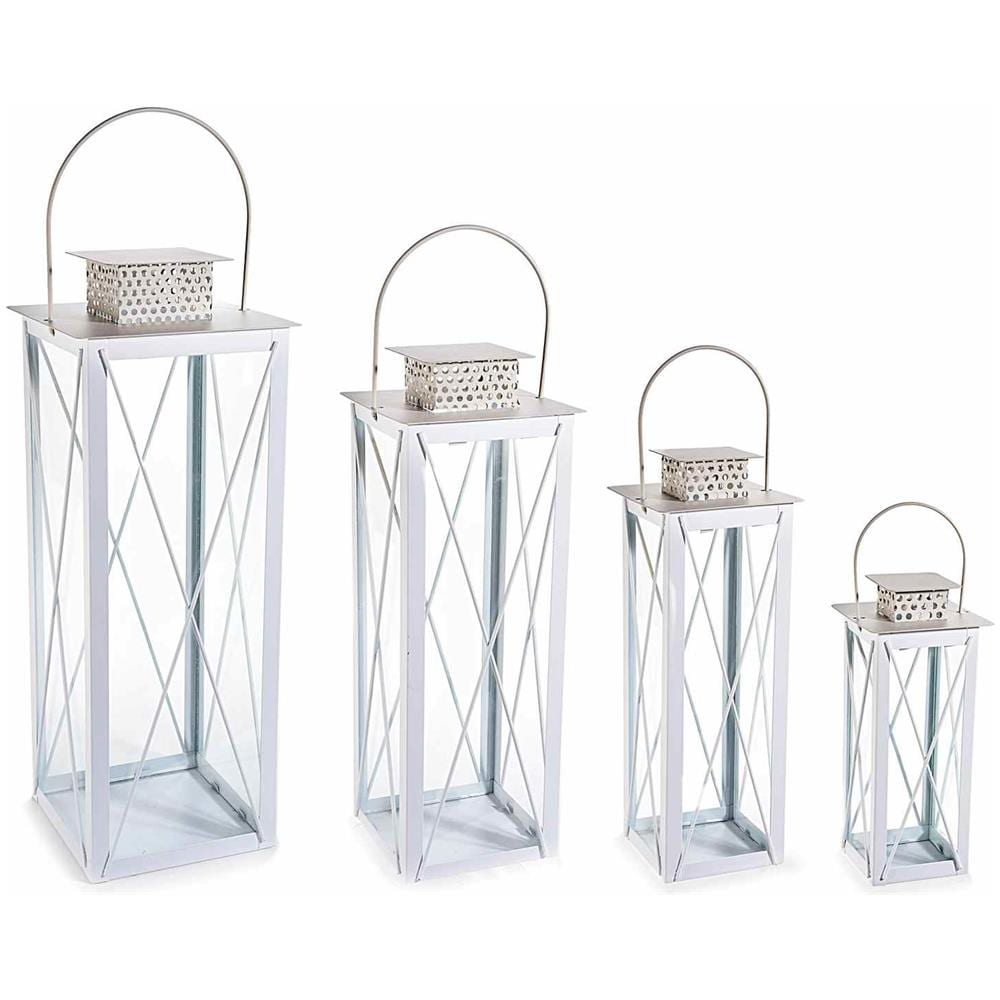 Lanterne Per Candele E Lumini In Metallo Shabby Chic Set Da 4 Lanterne Portacandela - Foto 1