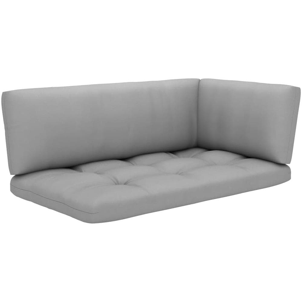 Set Divani in Pallet con Cuscini 6 pz in Pino Impregnato Grigio - Foto 2