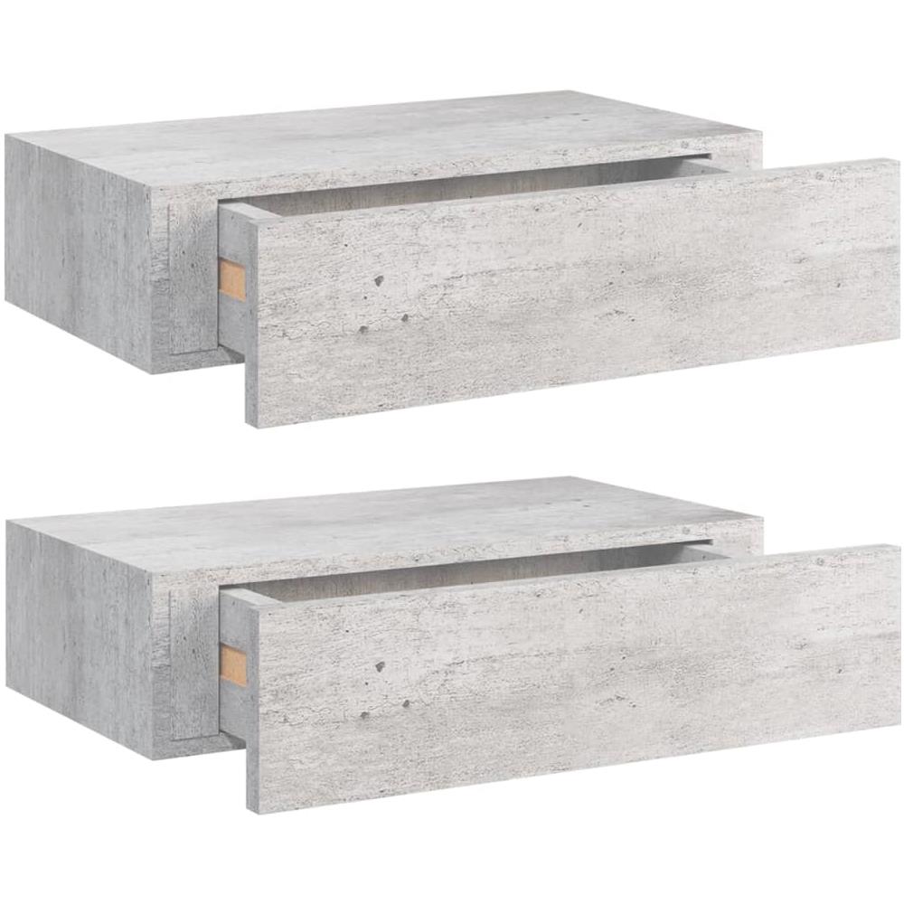 Scaffali Cassetti A Muro 2 Pz Grigio Cemento 40x23,5x10cm Mdf - Foto 2