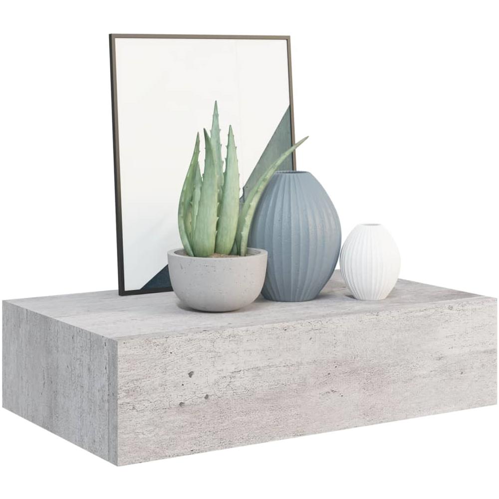Scaffali Cassetti A Muro 2 Pz Grigio Cemento 40x23,5x10cm Mdf - Foto 3