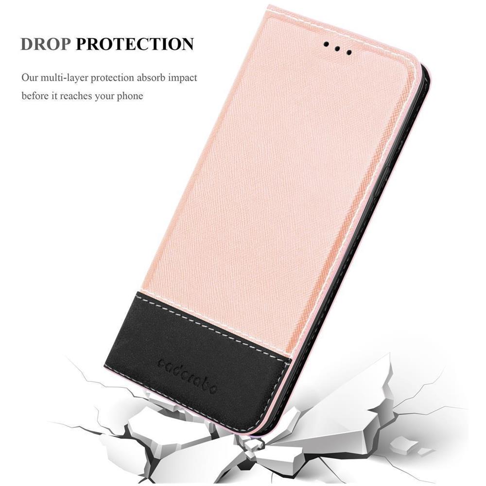 Custodia Compatibile Con Samsung Galaxy A7 2018 In Oro Rosato Nero - Coperchio Protettiva Con Chiusura Magnetica, Funzione Stand E Tasca Per Le Carte - Foto 8