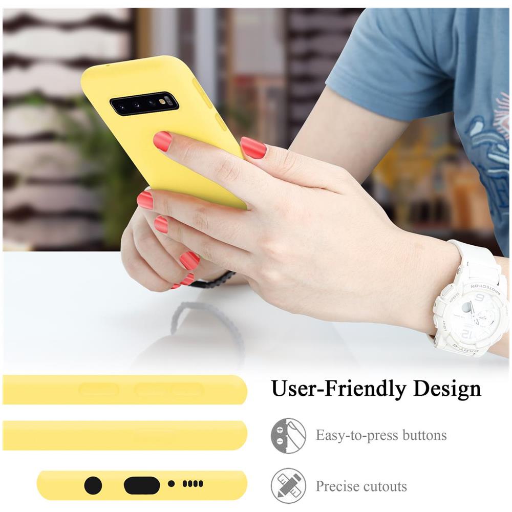 Custodia Compatibile Con Samsung Galaxy S10 In Liquid Giallo - Coperchio Protettivo In Silicone Tpu Flessibile - Foto 7