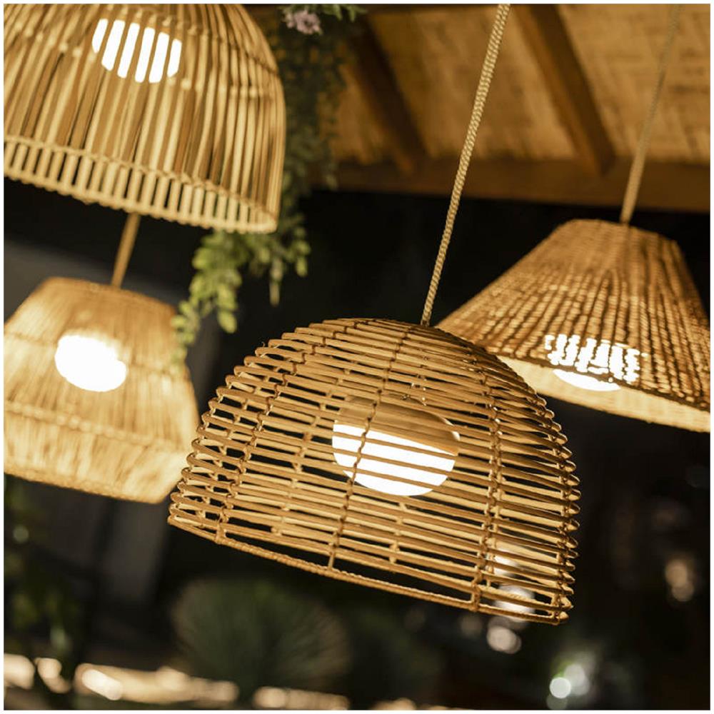Lampada A Sospensione Led 9w Bossa 20 Battery Naturale 220xø350 Mm Fibre Naturali - Foto 4