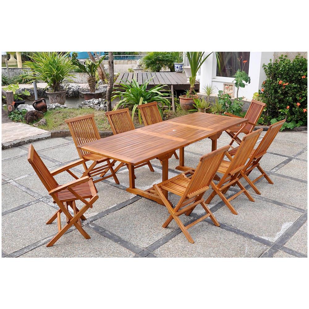 Tavolo Rettangolare 6 Sedie E 2 Poltrone In Teak Oliate Lubok - Foto 8