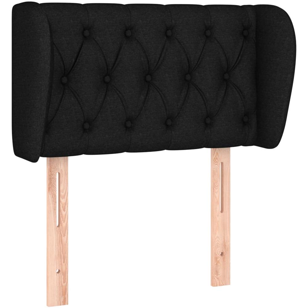 Testiera Ad Orecchio Nera 83 X 23 X 78/88 Cm In Tessuto - Foto 2