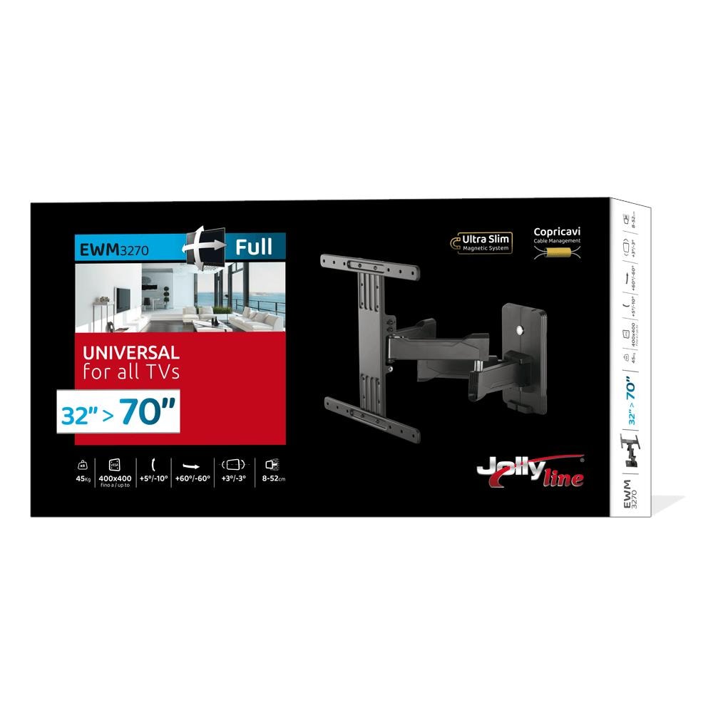 EWM-3270 Supporto Universale Regolabile da Pasrete per TV da 32" a 70" Colore Nero - Foto 3