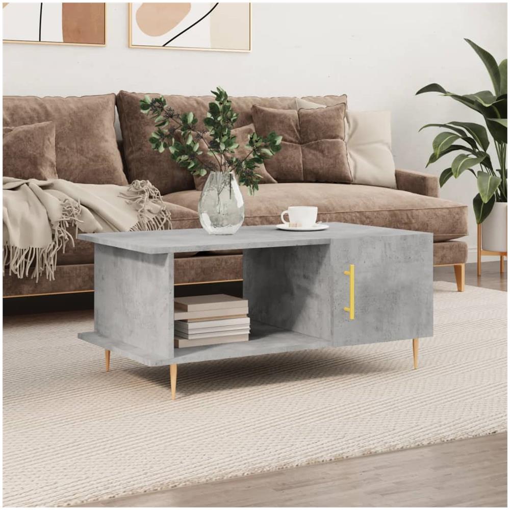 Tavolino Da Salotto Grigio Cemento 90x50x40cm Legno Multistrato - Foto 1