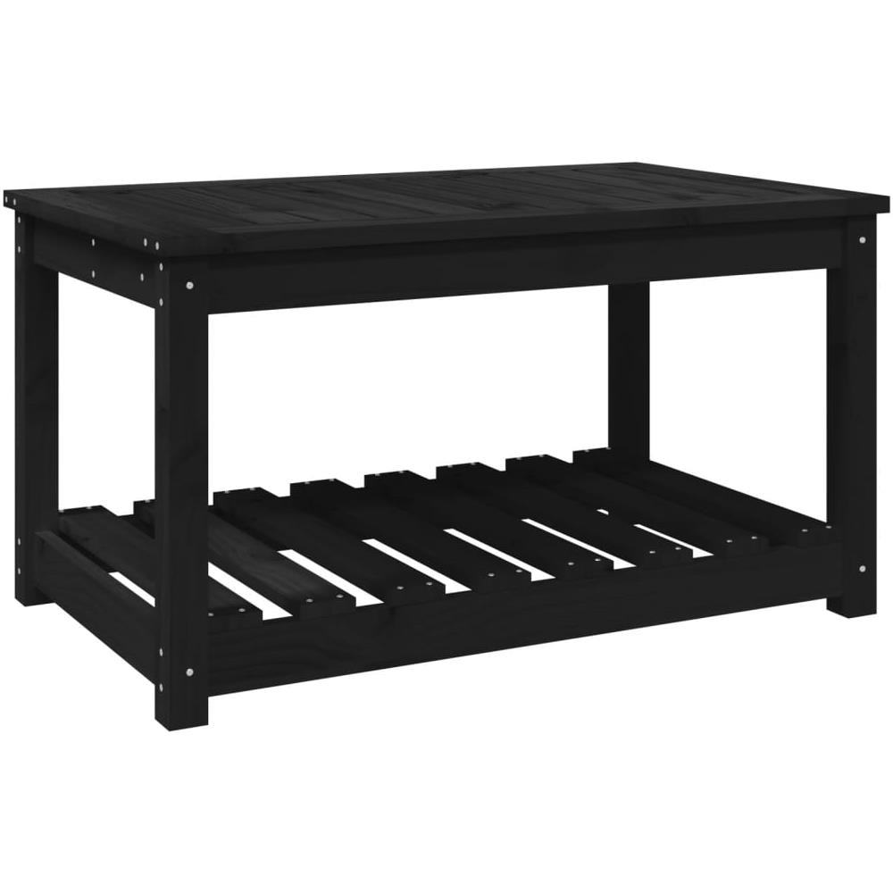 Tavolo Da Giardino Nero 82,5x50,5x45 Cm Legno Massello Pino - Foto 2