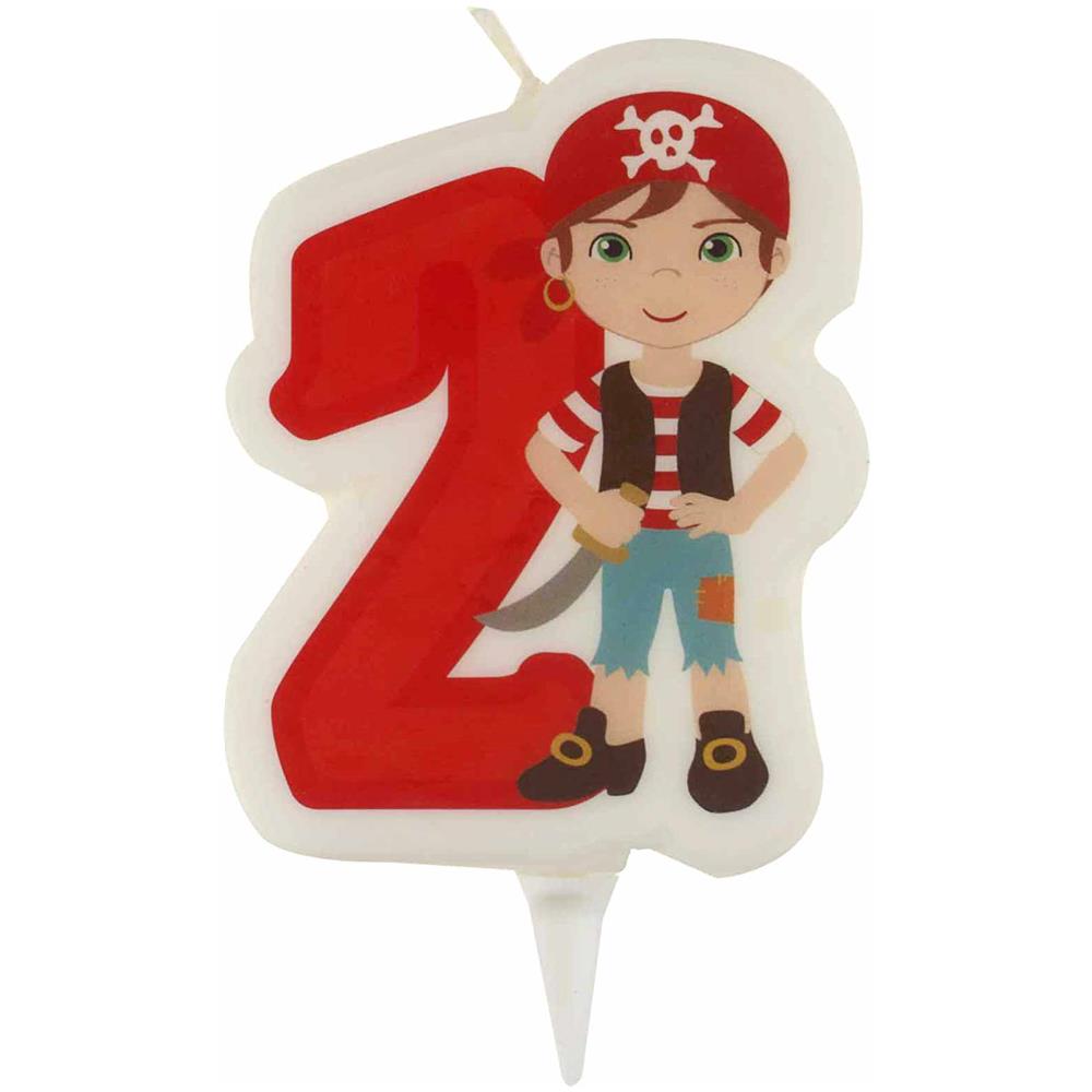 Candelina Di Compleanno Pirata Numero 2 Taglia Unica - Foto 1