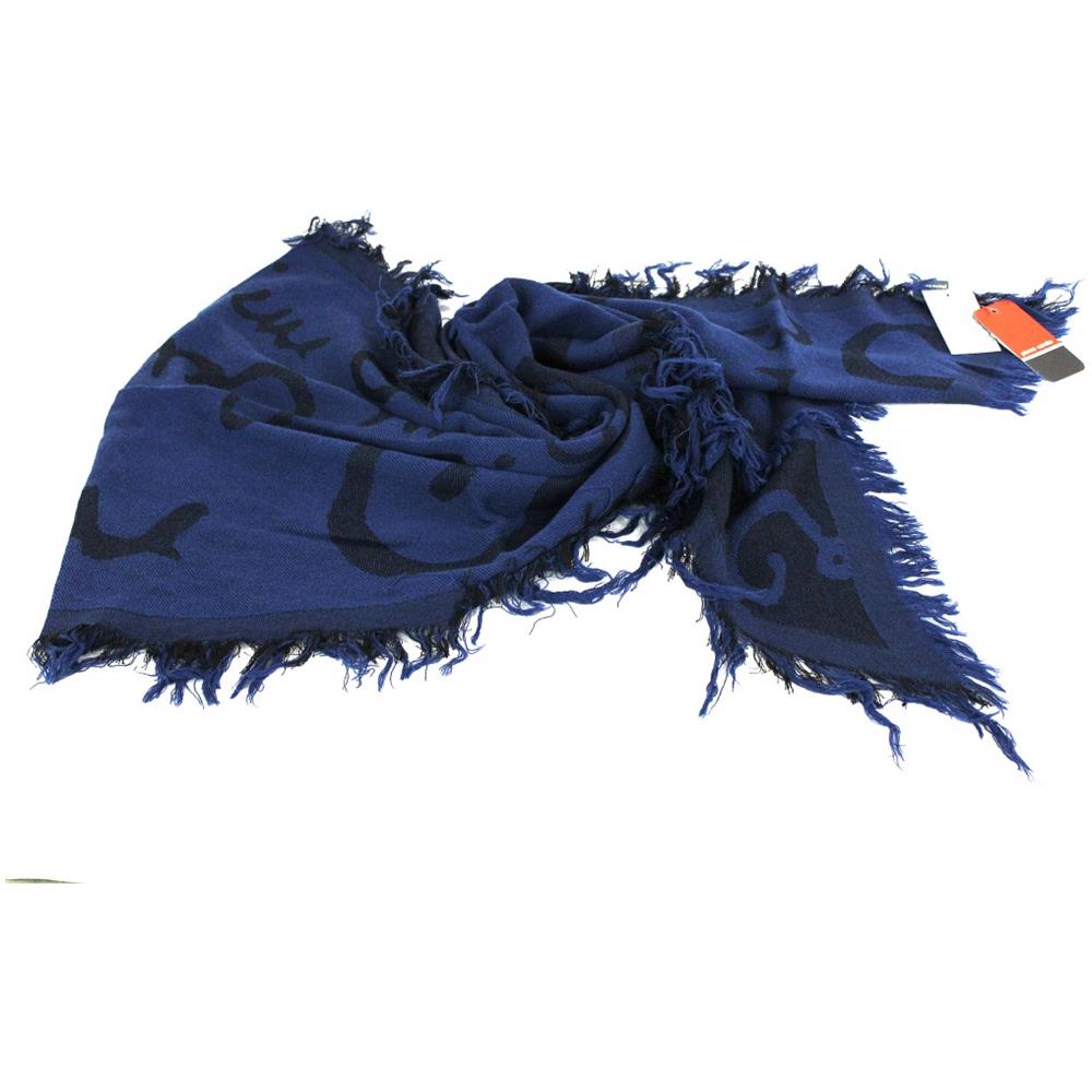 Sciarpa Uomo Loggata Jacquard Obliqua 3625 Navy - Foto 2