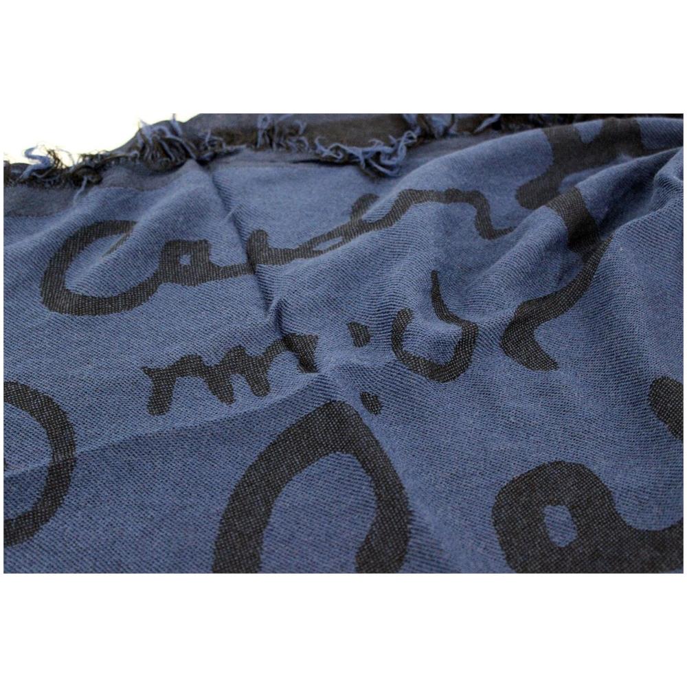 Sciarpa Uomo Loggata Jacquard Obliqua 3625 Navy - Foto 3