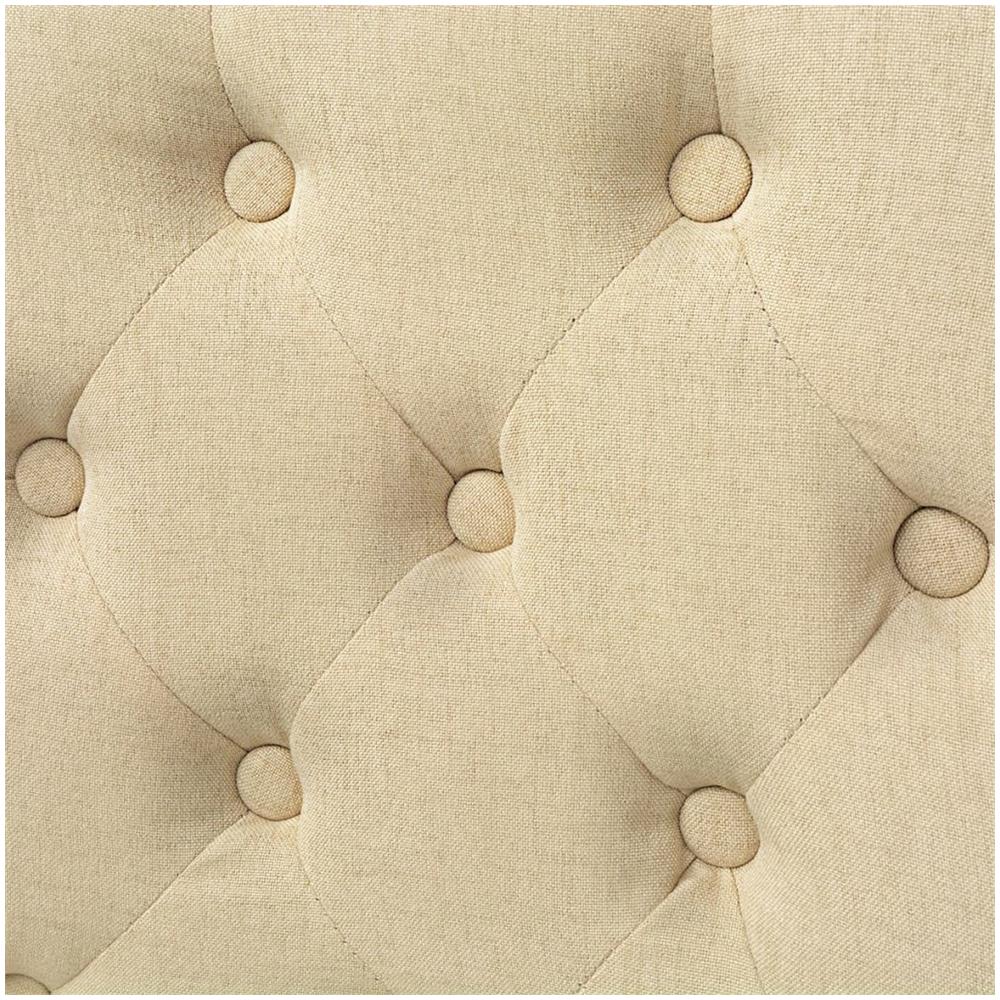 2 Pz Sedie Sala Da Pranzo Stoffa Crema Legno Di Quercia - Foto 2