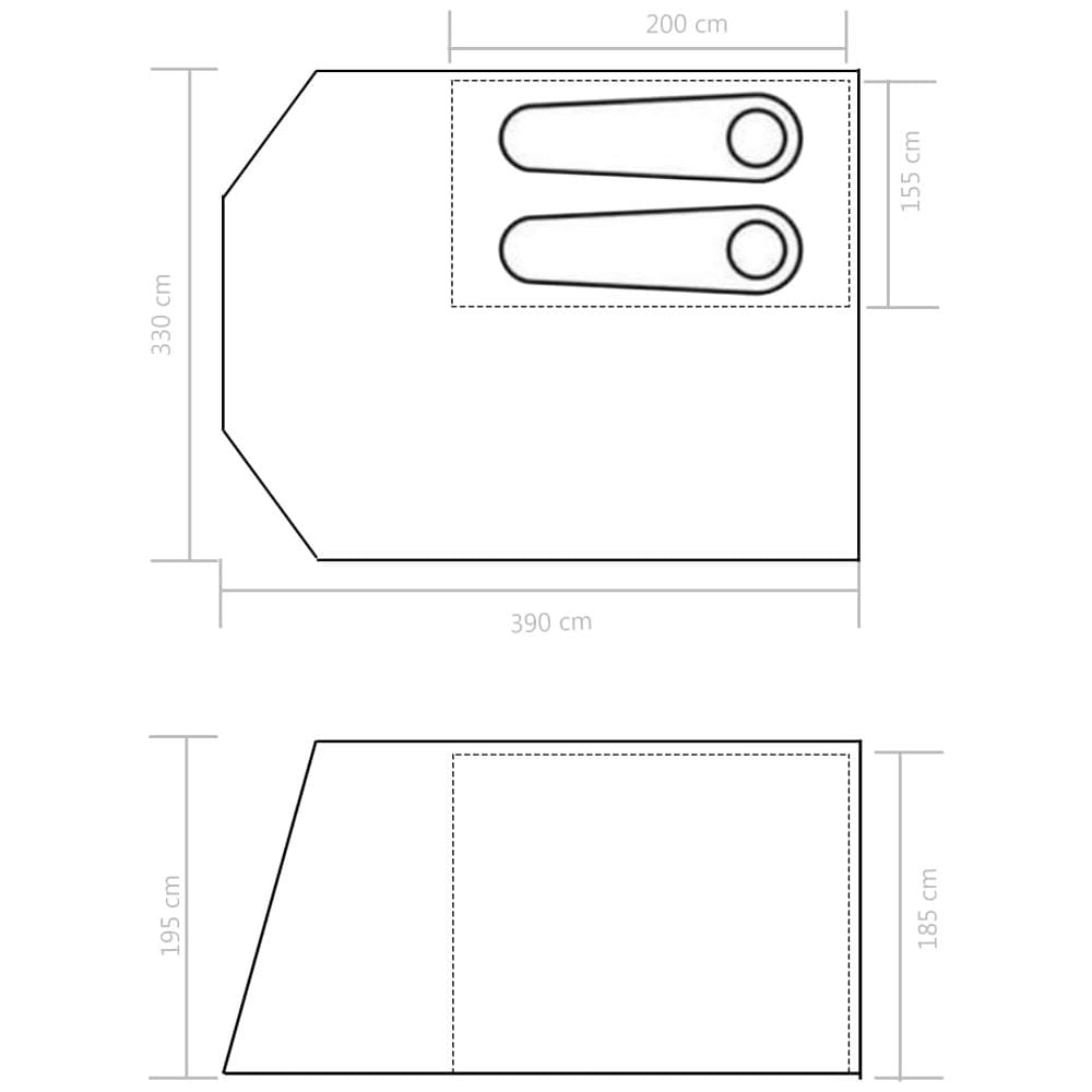 Tenda Da Campeggio 390x330x195 Cm Blu - Foto 8