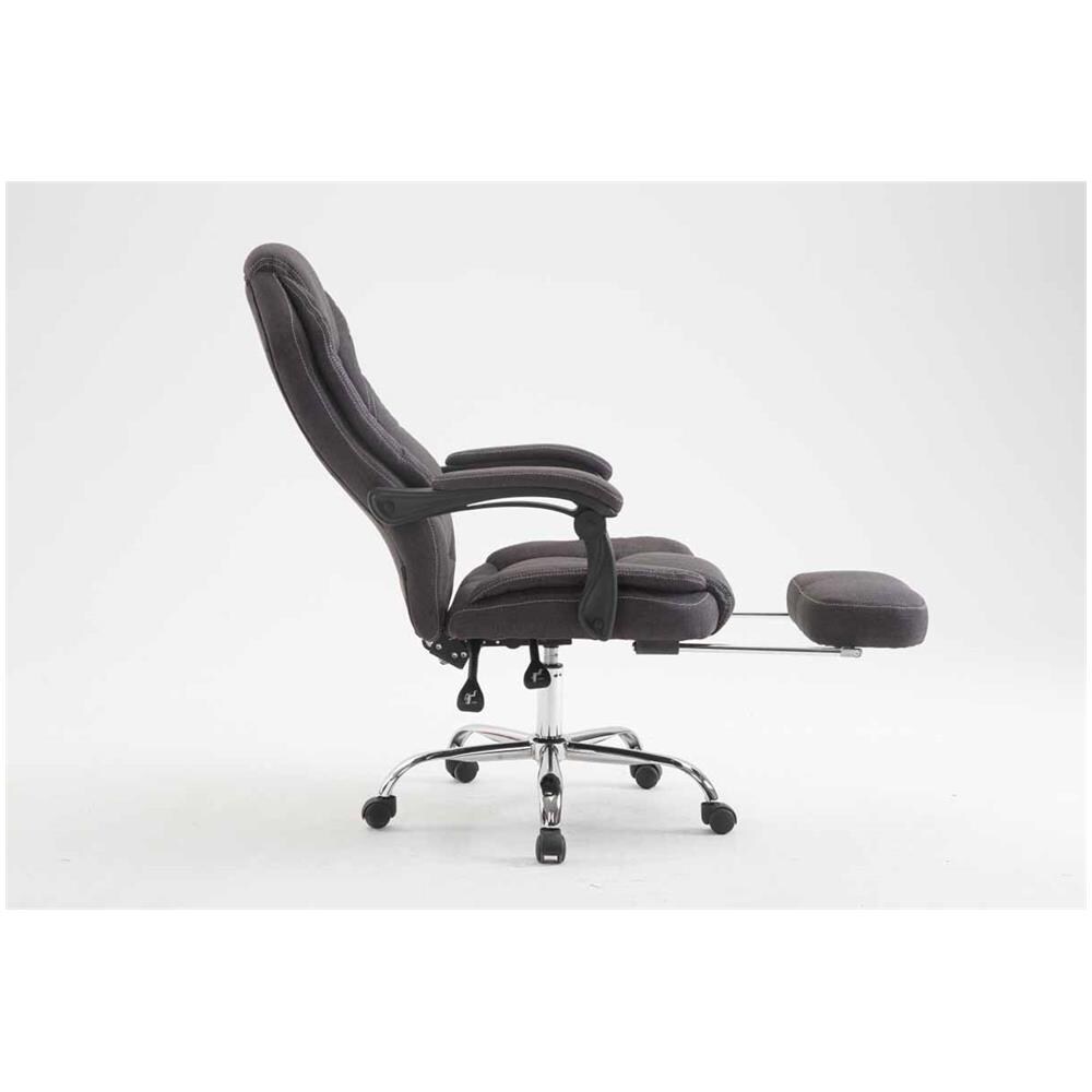 Poltrona Presidenziale Relax Castle - Sedia Ergonomica Imbottita con Poggiapiedi Estraibile I Poltrona Pc Regolabile e Reclinabile I Sedia Ufficio con Ruote, Carico Max 130 kg Grigio Scuro - Foto 2