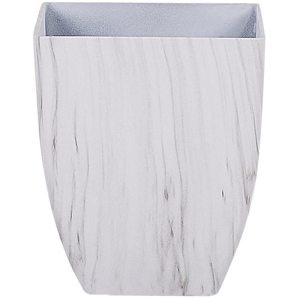 Vaso Di Fiori Effetto Marmo Bianco Quadrato 28 X 28 X 34 Cm Miro - Foto 1