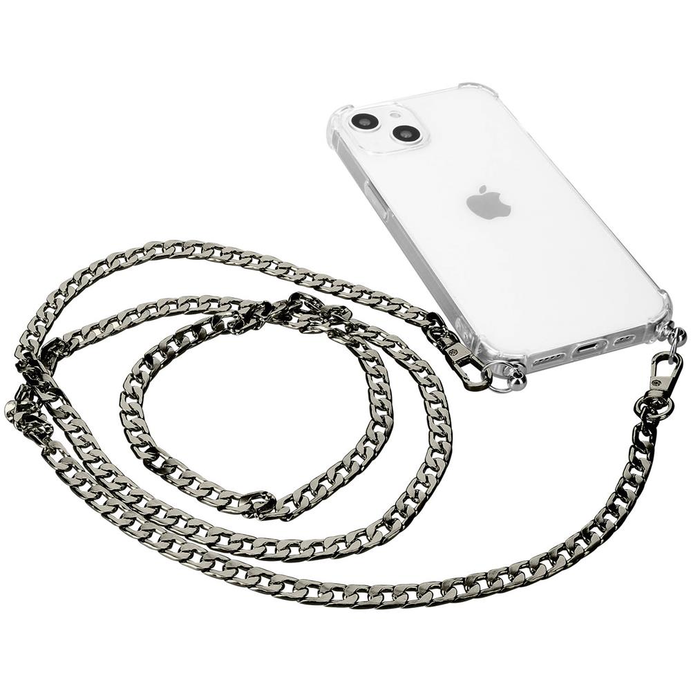 Collana Da Telefono 120 Cm Maglia Forzatina In Metallo Nera - Foto 2