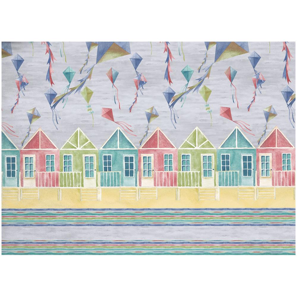 Copriletto Piquet Primavera Estate 100% Cotone Disegno Aquiloni Singolo Grigio - Foto 2