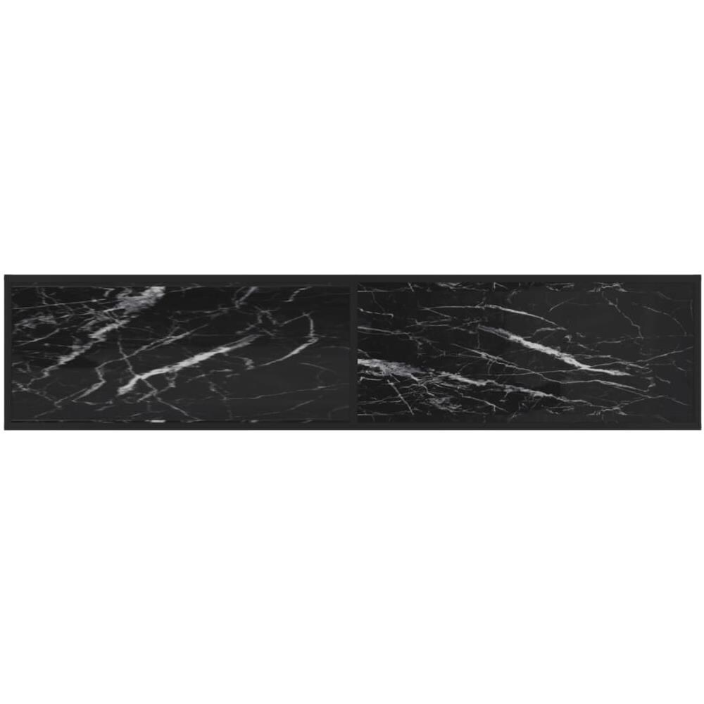 Mobile Porta TV Marmo Nero 180x40x40,5 cm in Vetro Temperato - Foto 6