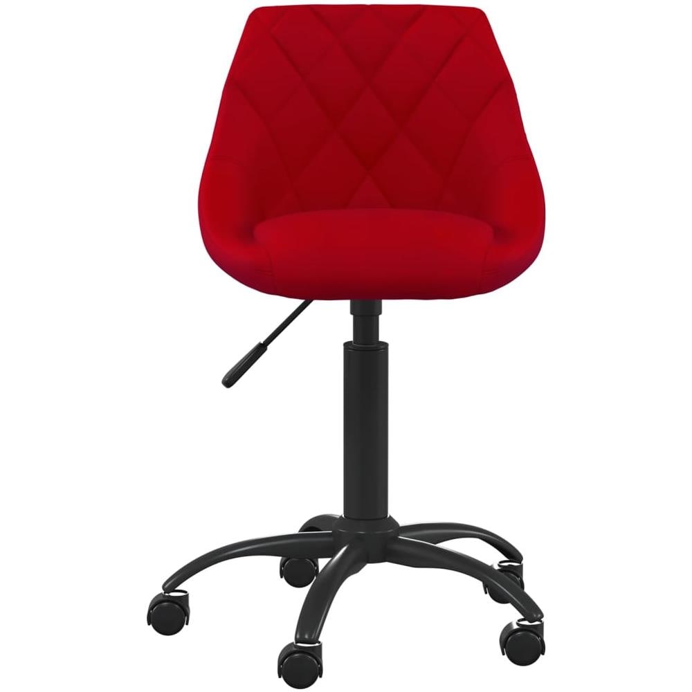 Sedia Da Ufficio Rosso Vino In Velluto - Foto 2