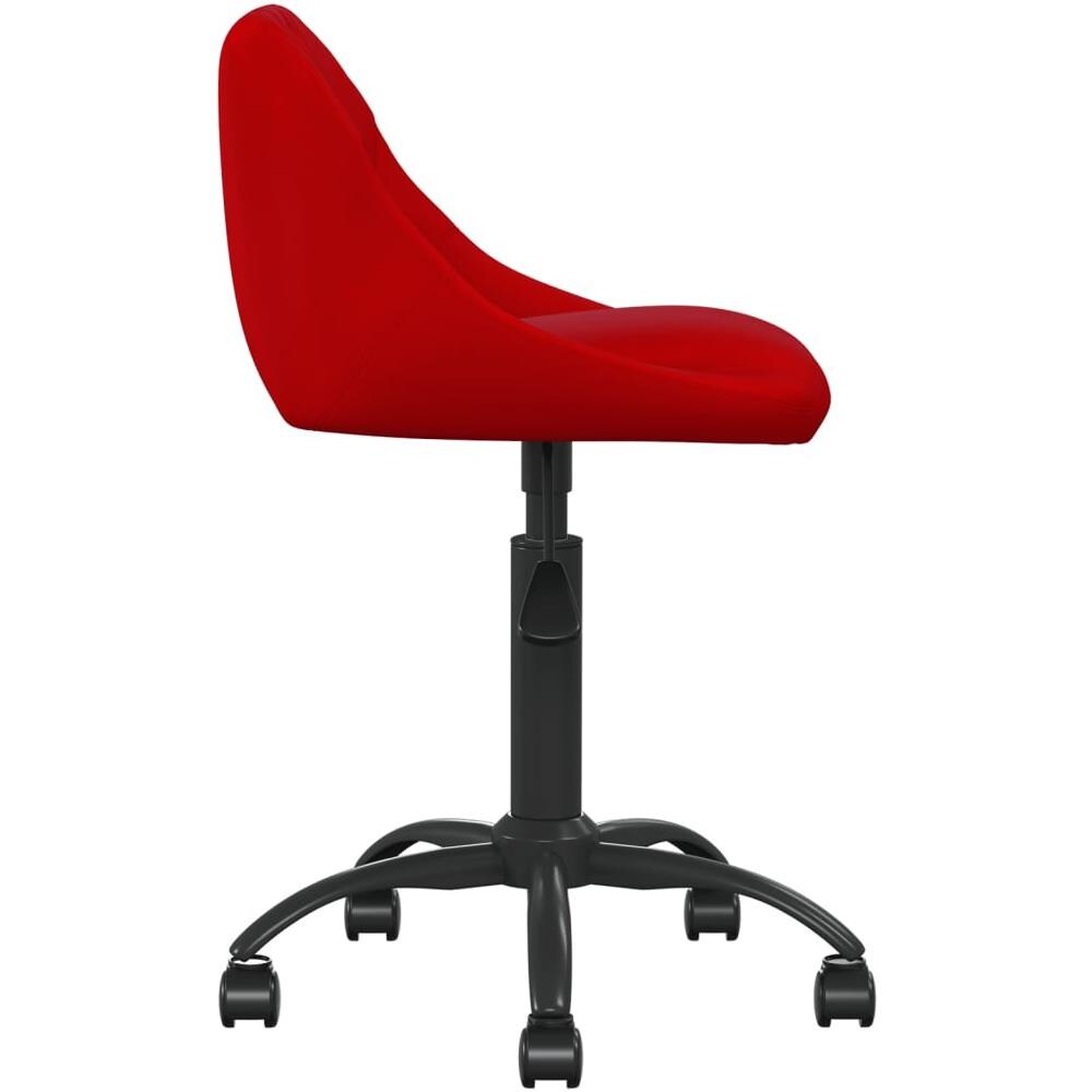 Sedia Da Ufficio Rosso Vino In Velluto - Foto 3