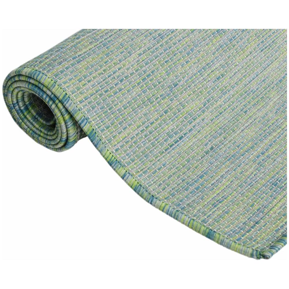 Tappeto Da Esterni A Tessitura Piatta 100x200 Cm Turchese - Foto 3