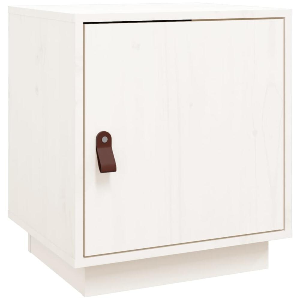 Comodino Bianco 40x34x45 Cm In Legno Massello Di Pino - Foto 1