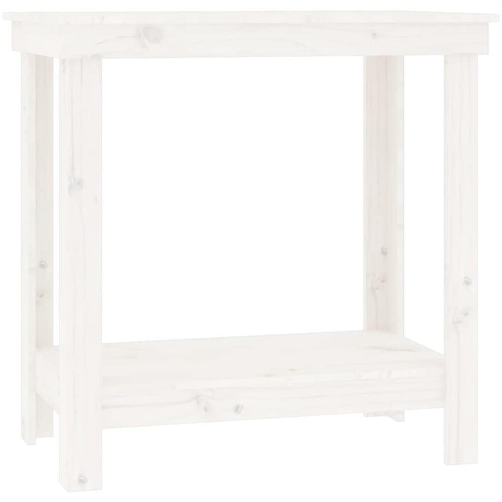 Banco Da Lavoro Bianco 80x50x80 Cm In Legno Massello Di Pino - Foto 2