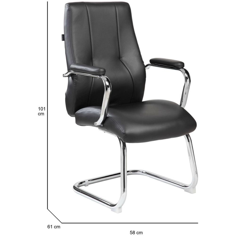 Sedia Da Ufficio Townsville, Seduta Sala Da Attesa Con Braccioli Per Ufficio, Seduta Ergonomica Da Attesa, 61x58h101 Cm, Nero - Foto 2