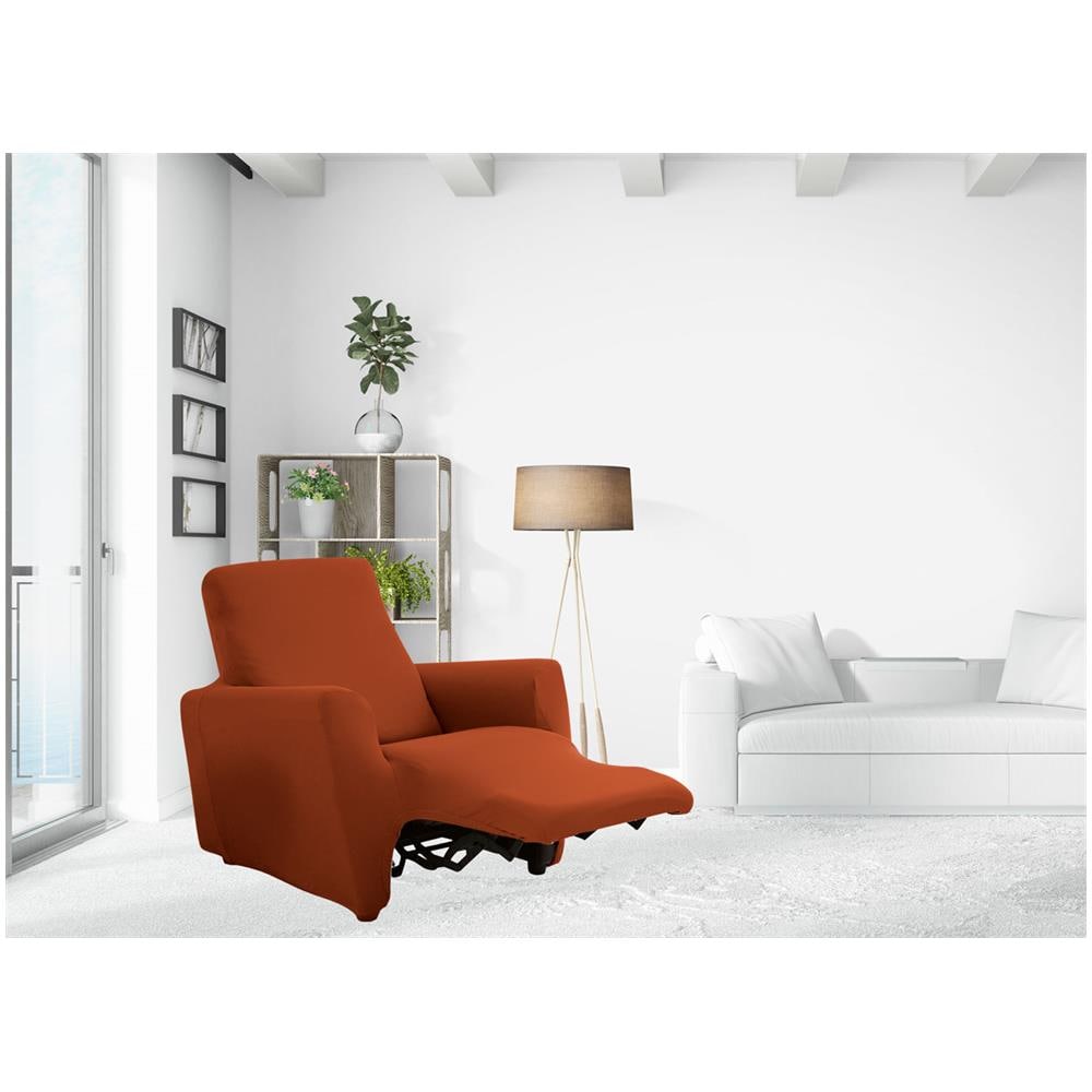 Copripoltrona Reclinabile Elasticizzato Antimacchia Magic Tinta Unita Arancio Poltrona Relax Idrorepellente - Foto 1