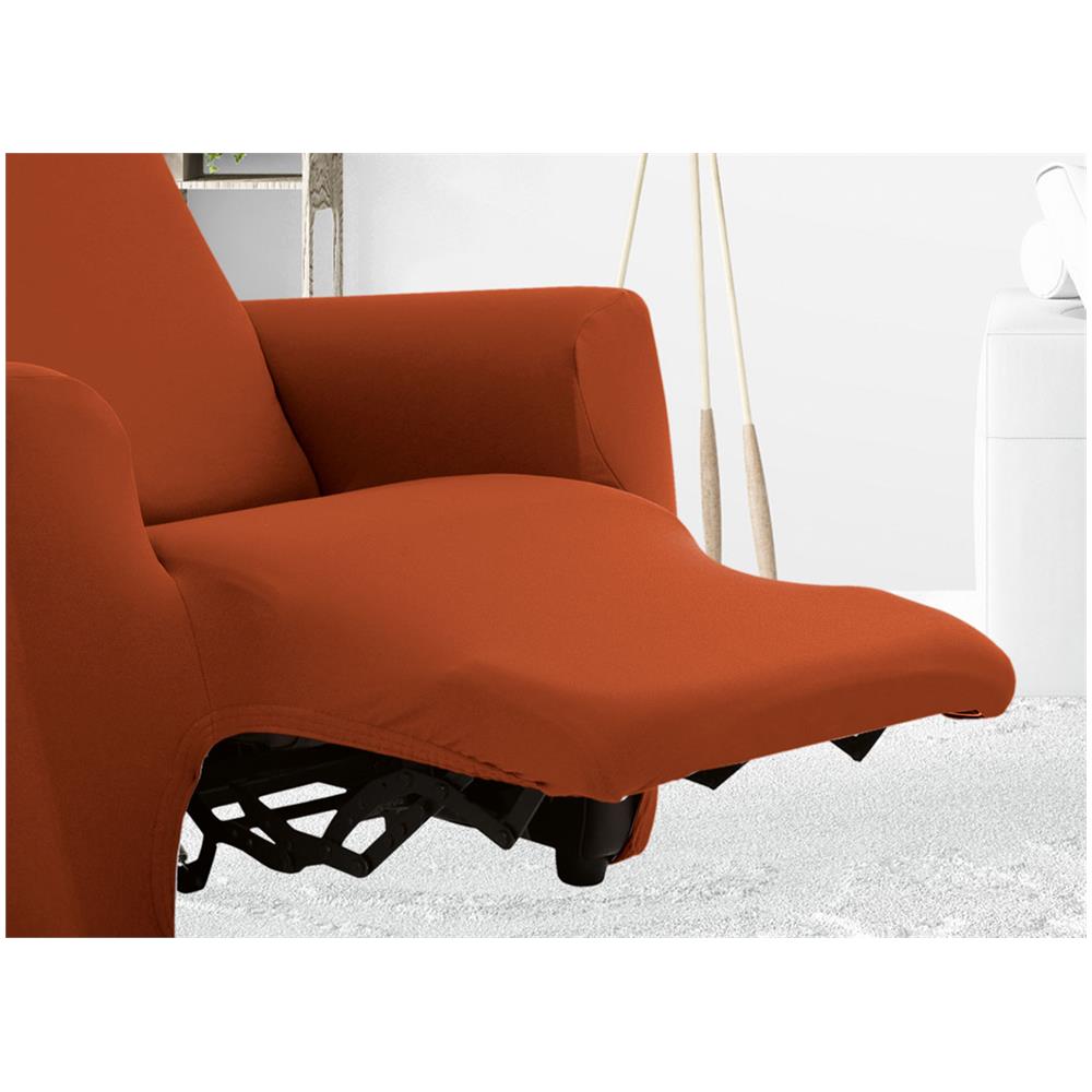 Copripoltrona Reclinabile Elasticizzato Antimacchia Magic Tinta Unita Arancio Poltrona Relax Idrorepellente - Foto 5