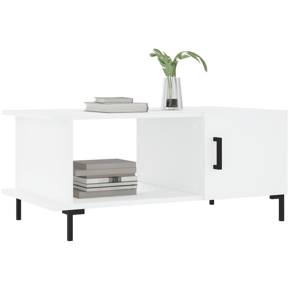 Tavolino Da Salotto Bianco 90x50x40 Cm In Legno Multistrato - Foto 3