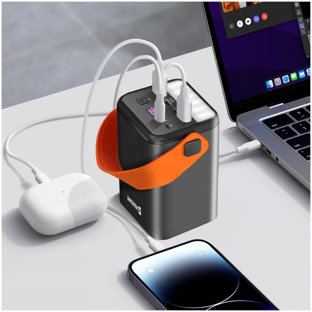 Batteria Esterna 60000mah Usb E Usb-c 65w Torcia Led Cinturino Da Polso - Foto 5
