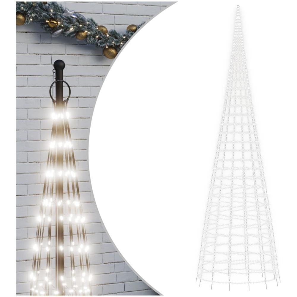 Luce Albero Di Natale Su Pennone 3000led Bianco Freddo 800cm - Foto 2