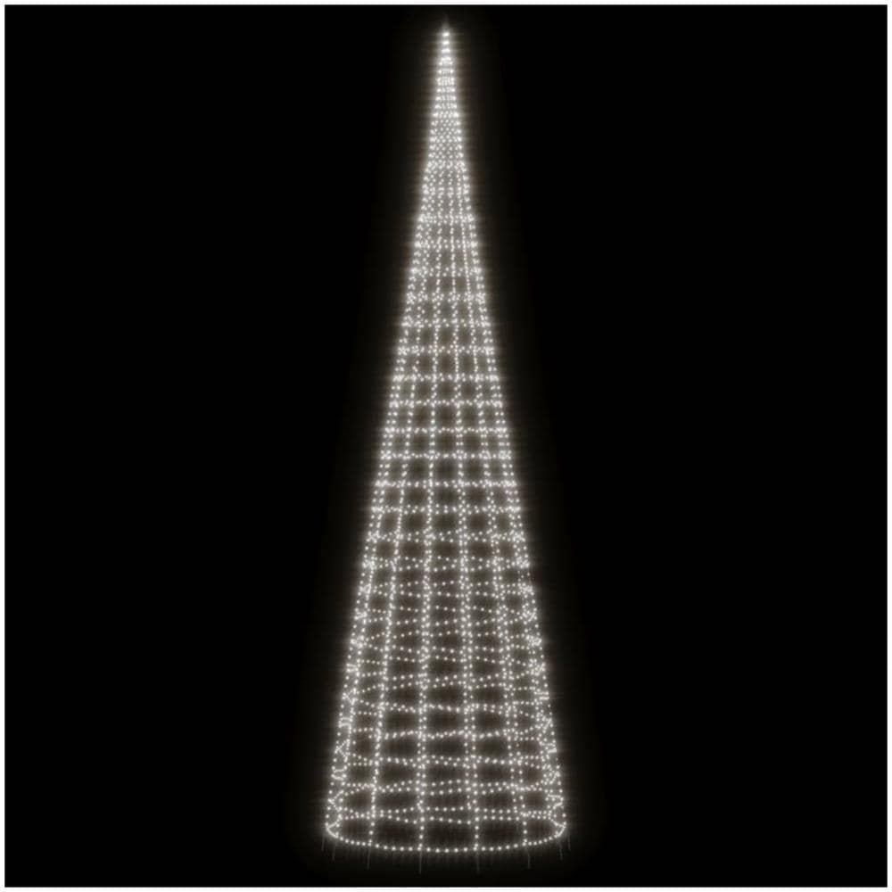 Luce Albero Di Natale Su Pennone 3000led Bianco Freddo 800cm - Foto 3