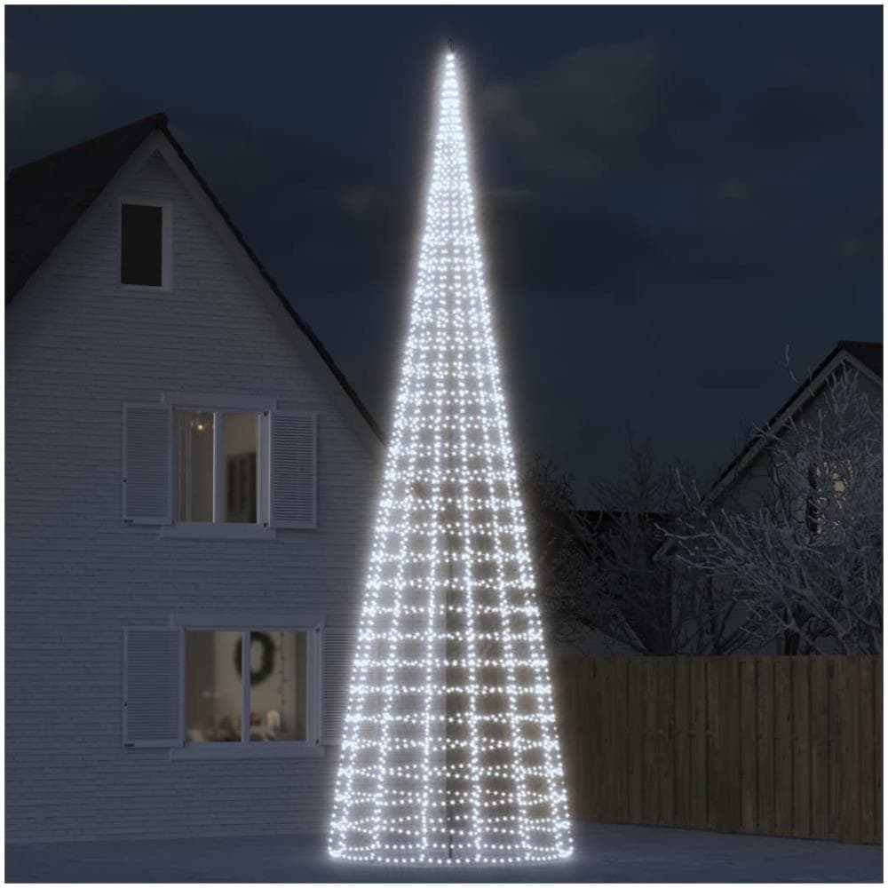 Luce Albero Di Natale Su Pennone 3000led Bianco Freddo 800cm - Foto 1