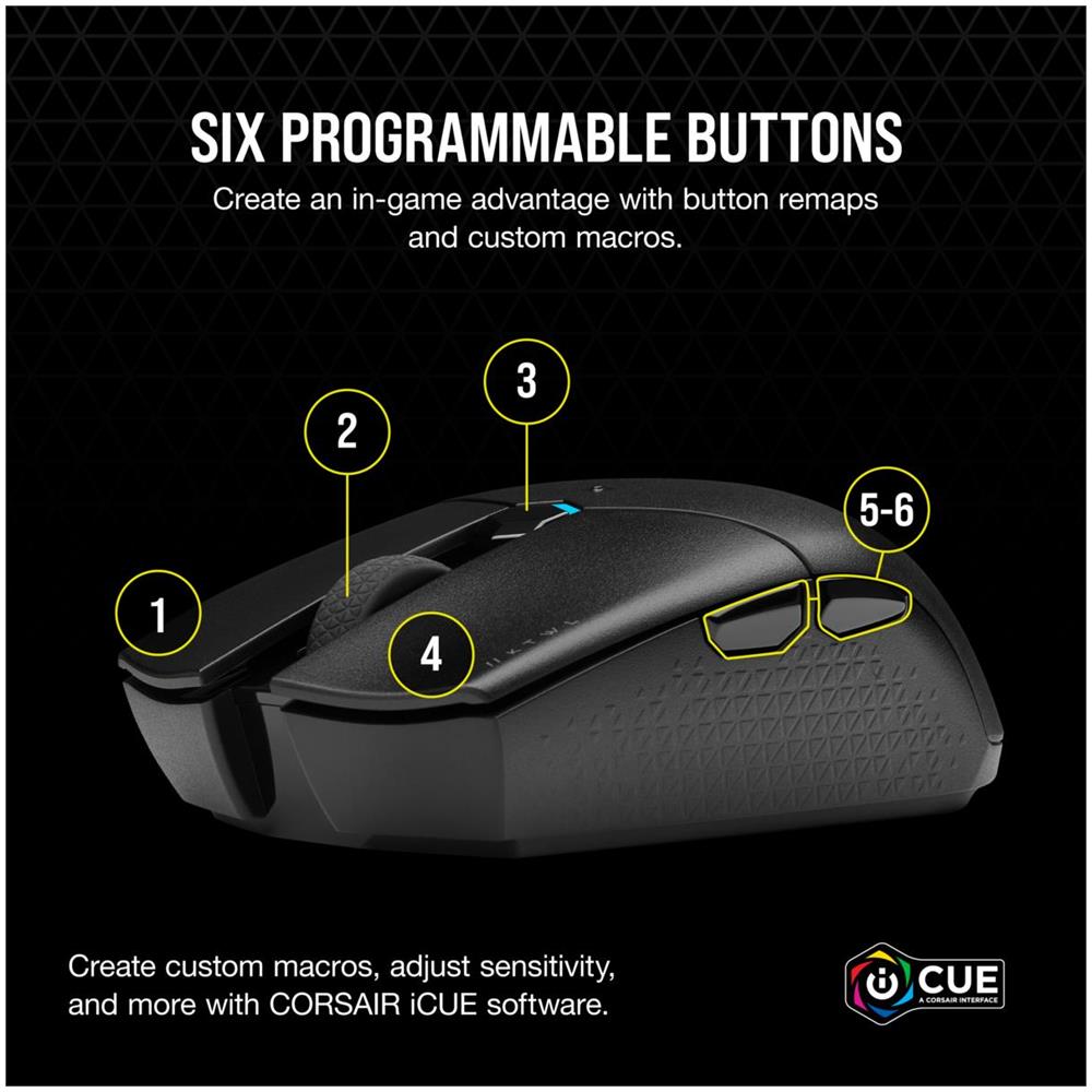 Mouse da gioco wireless Katar Pro RGB iCue Colore Nero - Foto 4