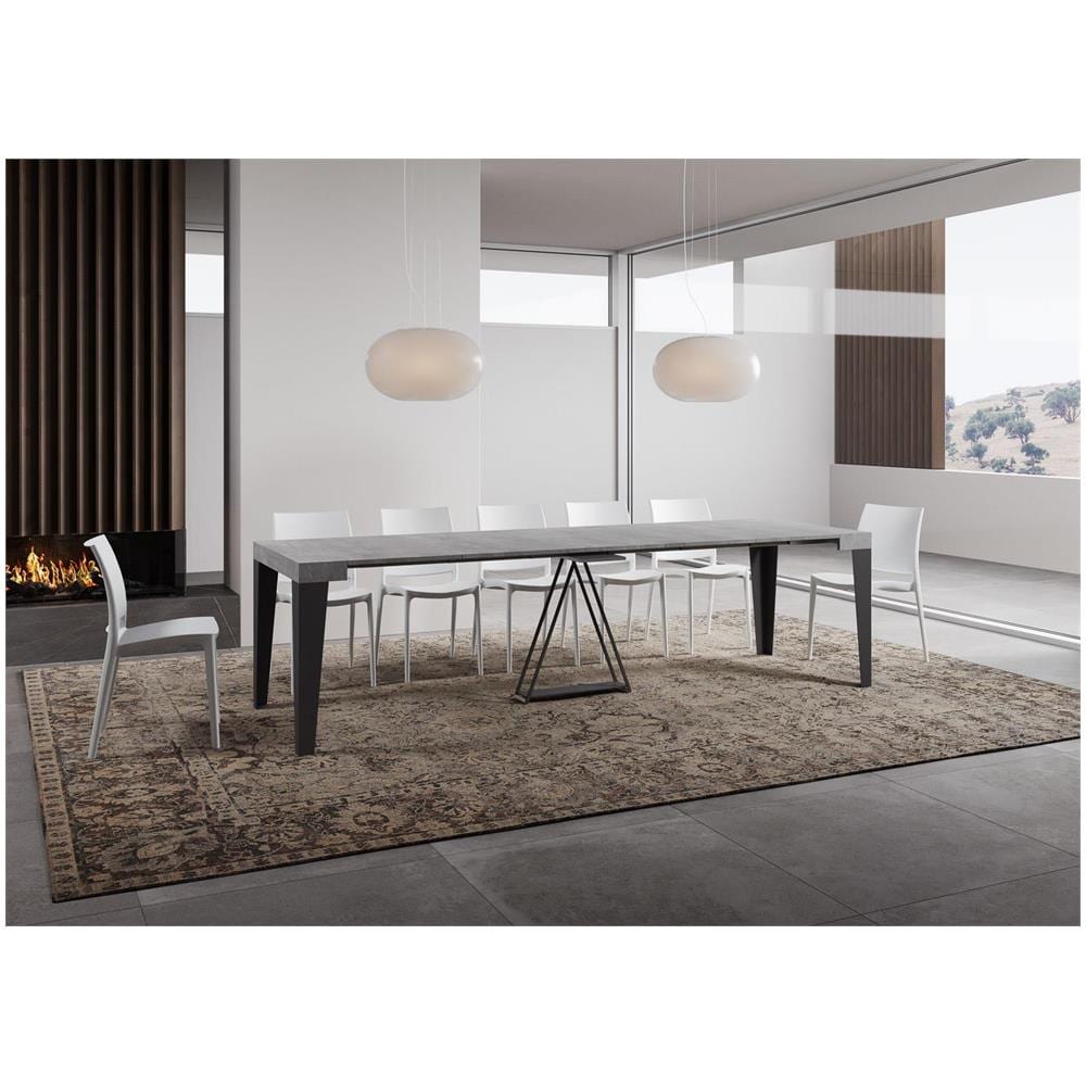 Consolle allungabile 90x40/300 cm Algo cemento telaio antracite - Foto 4