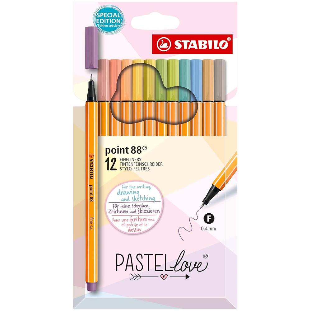 point 88 - Fineliner - Pastellove Set - Astuccio da 12 - Colori assortiti - Foto 1