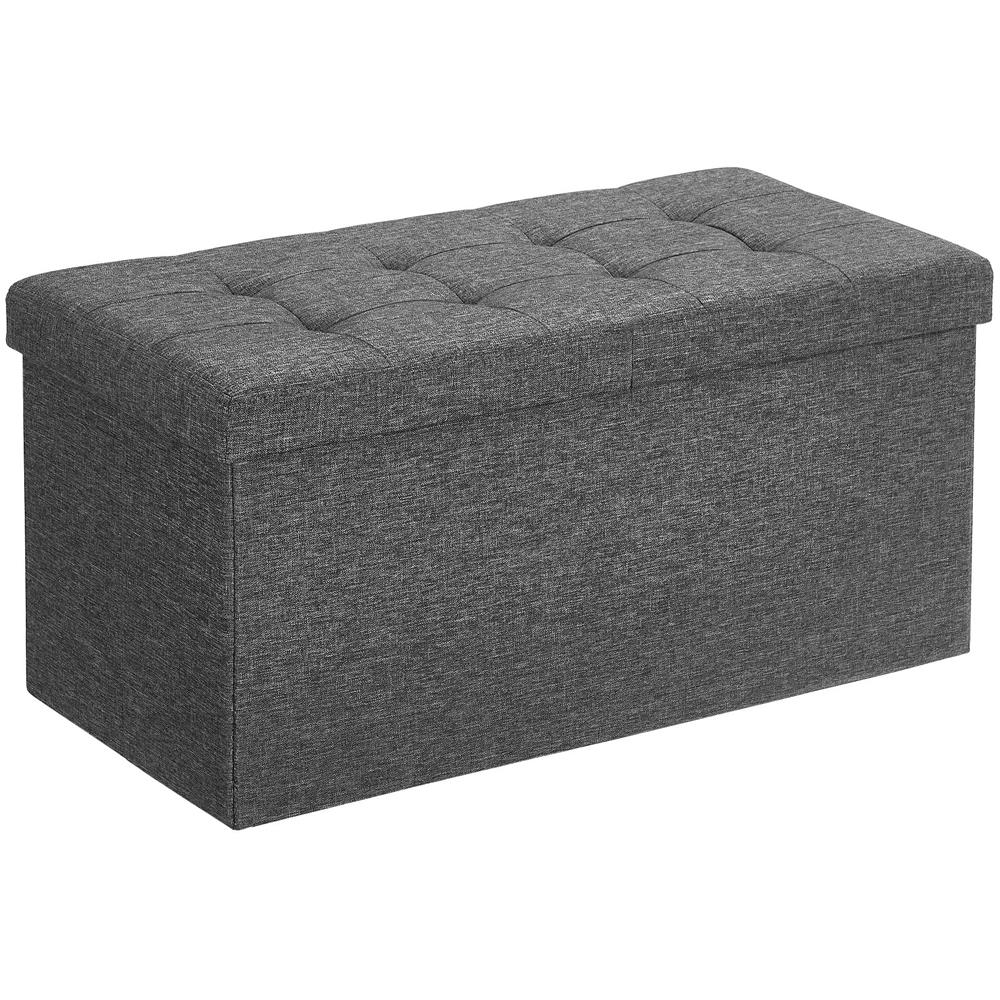 Pouf contenitore Valora PUFA in MDF grigio scuro, salvaspazio e confortevole - Foto 1