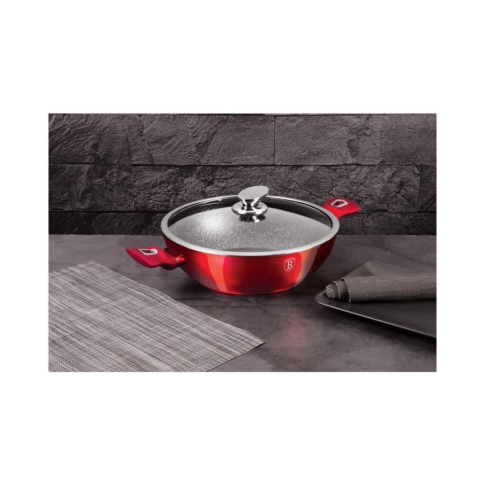 BH-7110 Pentola wok in granito metallizzato bordeaux 28 cm - Foto 2