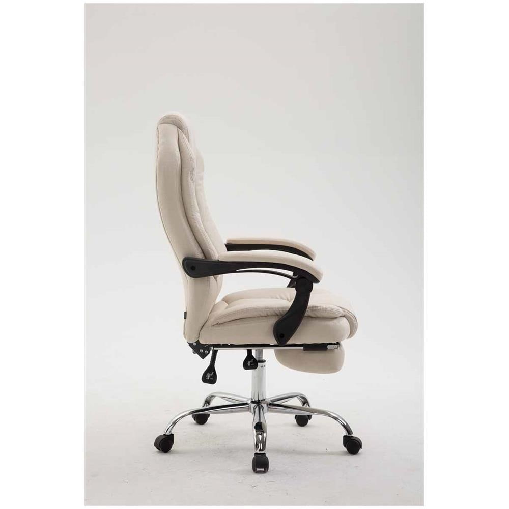 Poltrona Presidenziale Relax Castle - Sedia Ergonomica Imbottita con Poggiapiedi Estraibile I Poltrona Pc Regolabile e Reclinabile I Sedia Ufficio con Ruote, Carico Max 130 kg Crema - Foto 5