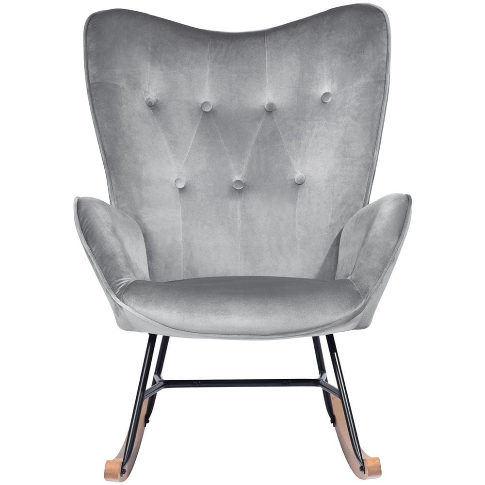 Sedia A Dondolo Scandinava Grigia - 68x87x98cm - Foto 2