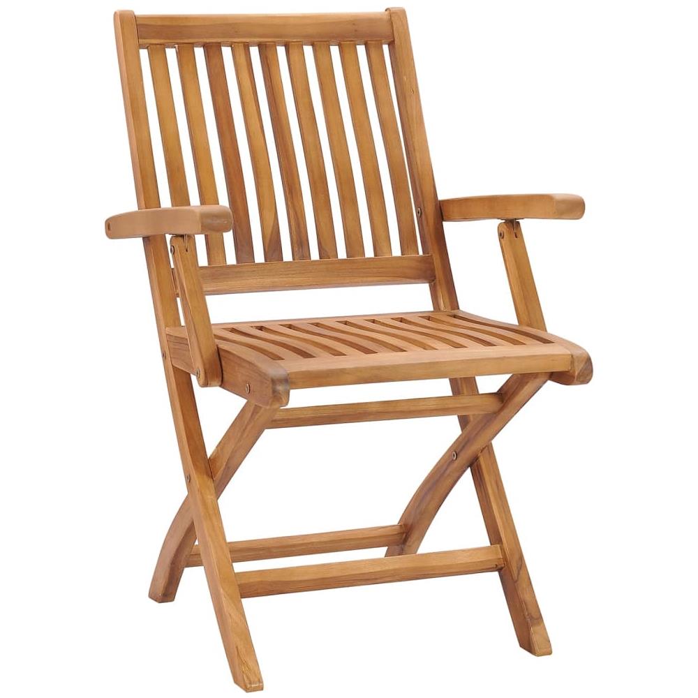 Sedie da Giardino Pieghevoli 8 pz in Legno Massello di Teak - Foto 2