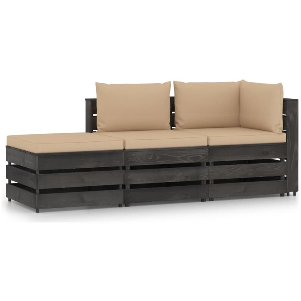 vidaXL Set Divani da Giardino 2 pz con Cuscini in Alluminio Nero